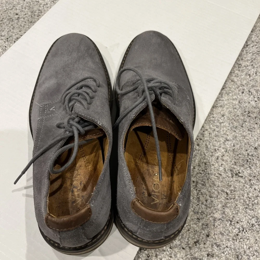 Vionic Men's Gray Suede Wingtip Oxford Comfort Dress Shoes Size 7 EUC‎